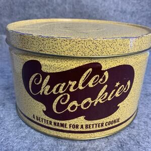 Vintage Charles Cookies Collector’s Tin, Charles Chips Co., Cookie Tin